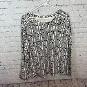 Kate Quinn Black Rainbow Button Neckline Shirt